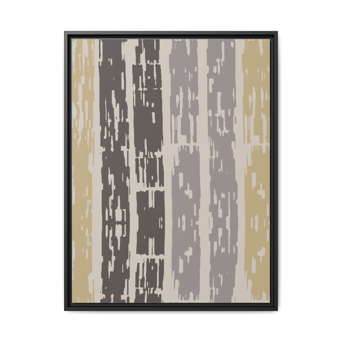 Abstract Striped Framed Canvas Print – Neutral Multi-Color Wall Art