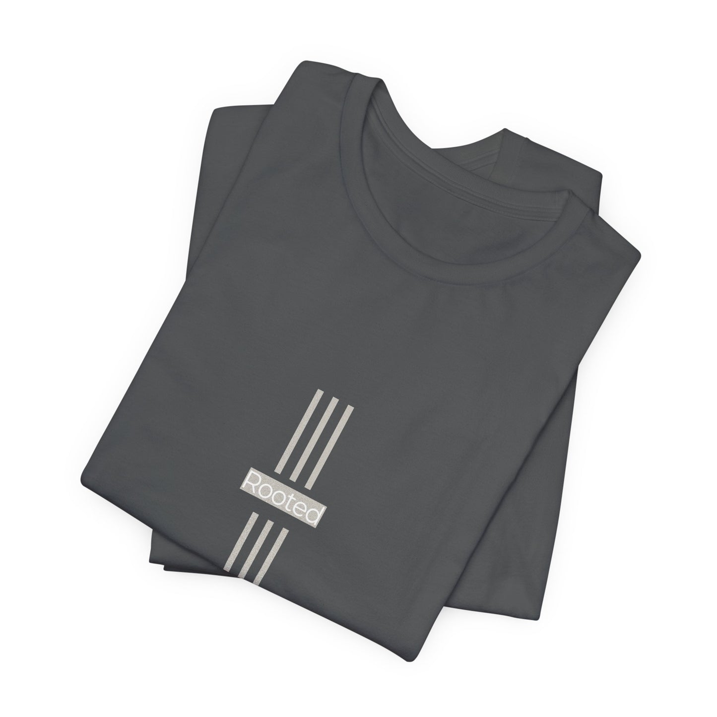 Minimalist Cross Stripe Tee — Subtle Vertical Cross Design