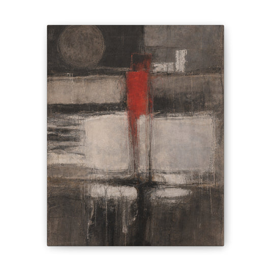 Abstract Lighthouse Canvas Print — Modern Neutral Wall Art
