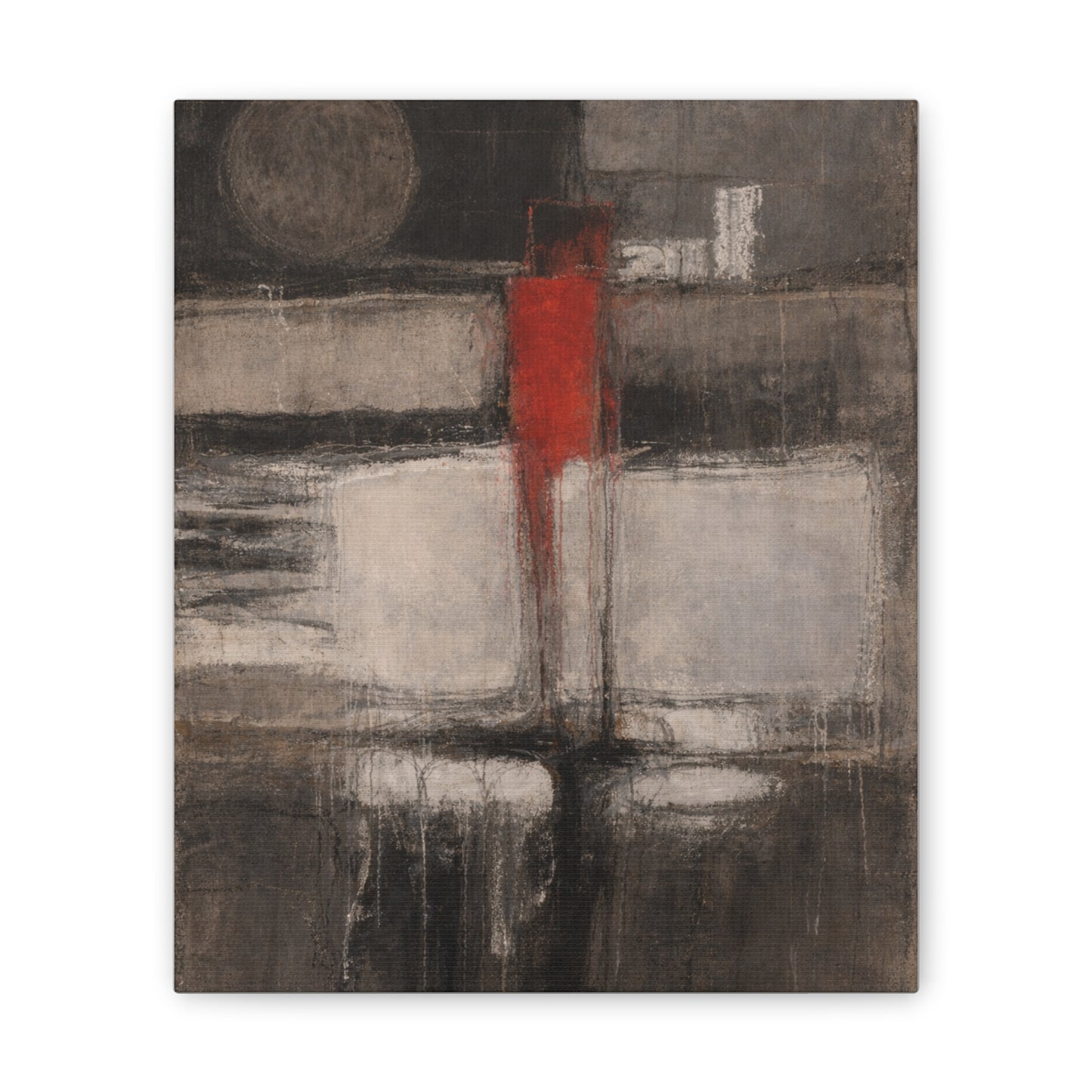 Abstract Lighthouse Canvas Print — Modern Neutral Wall Art