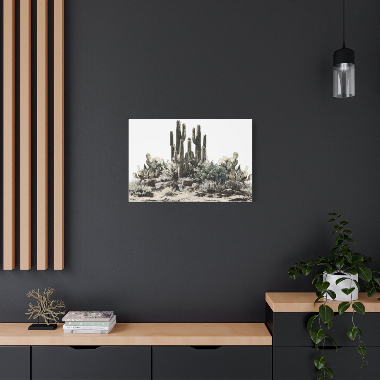 Cactus Rock Garden Matte Canvas Print — Stretched 1.25"