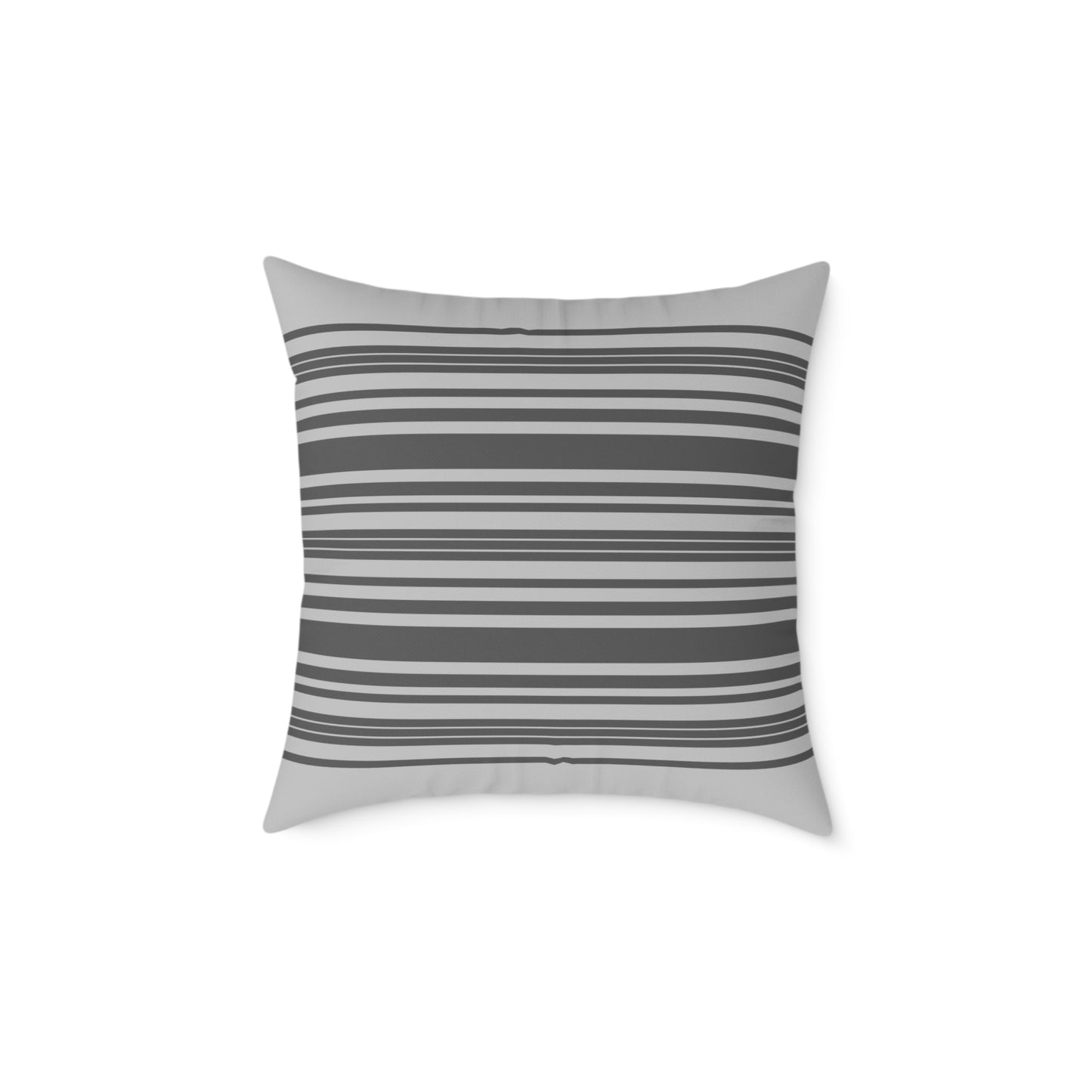 Gray Striped Canvas Pillow — Modern Neutral Decorative Throw Pillow