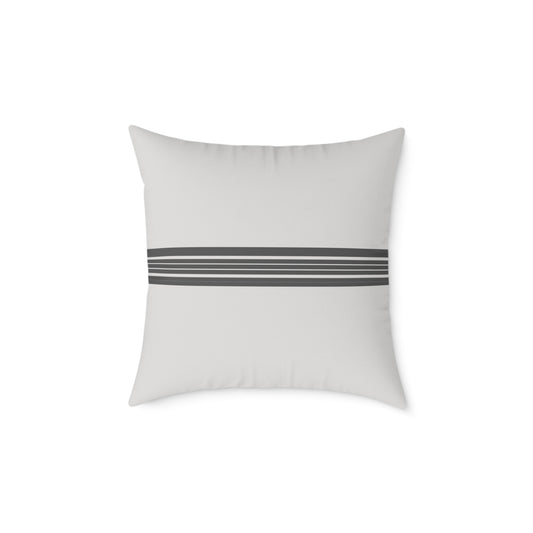 Striped Canvas Pillow — Minimal Grey Farmhouse Throw Pillow