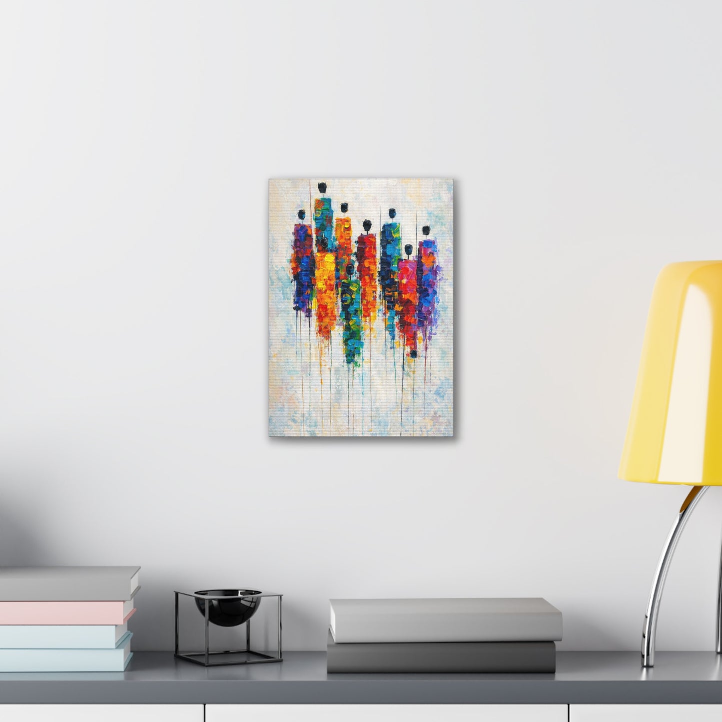 Abstract Colorful Figures Canvas Wall Art - Stretched Gallery Wrap