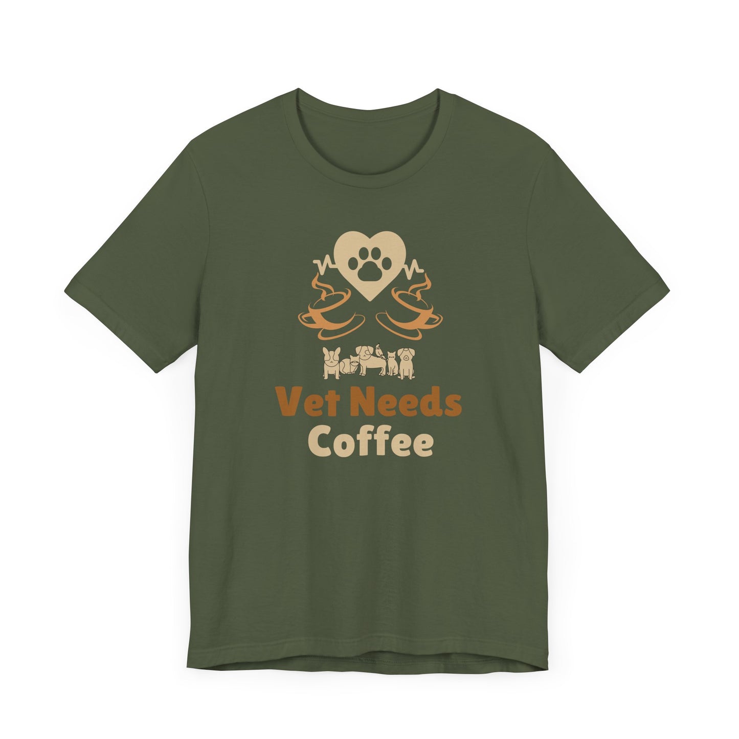 Coffee Lover Unisex Tee - Vet Needs Coffee Graphic