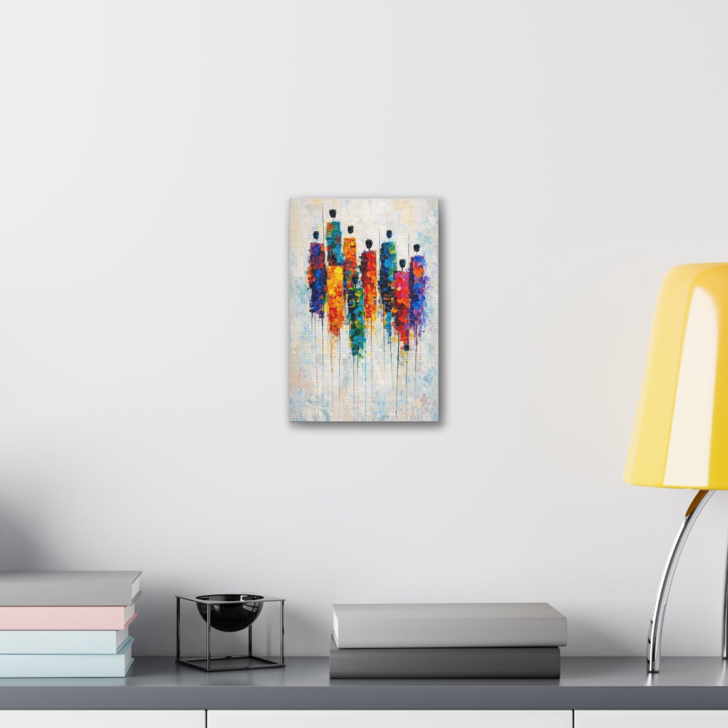 Abstract Colorful Figures Canvas Wall Art - Stretched Gallery Wrap