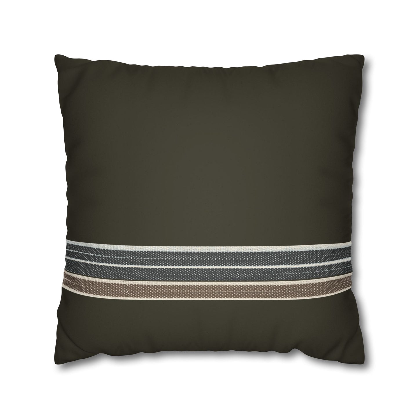 Faux Suede Pillow – Olive Stripe Accent Square Pillowcase