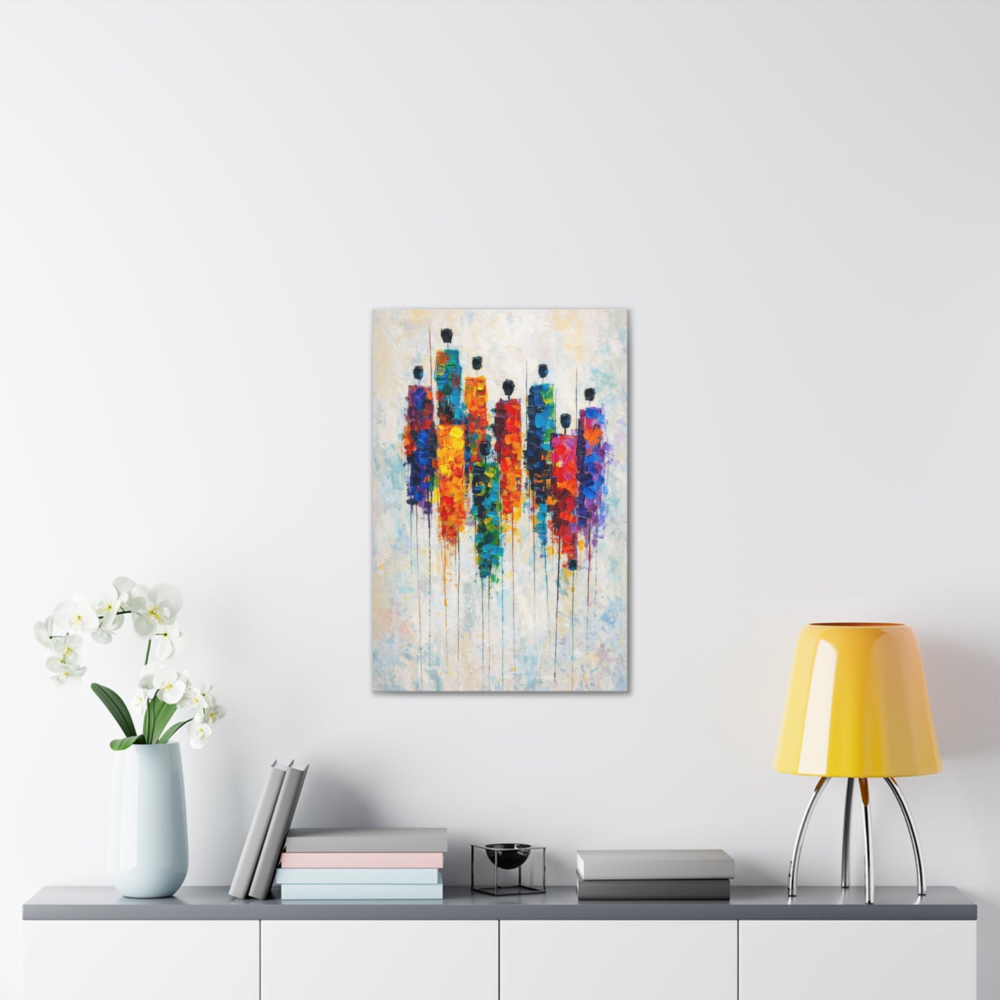 Abstract Colorful Figures Canvas Wall Art - Stretched Gallery Wrap