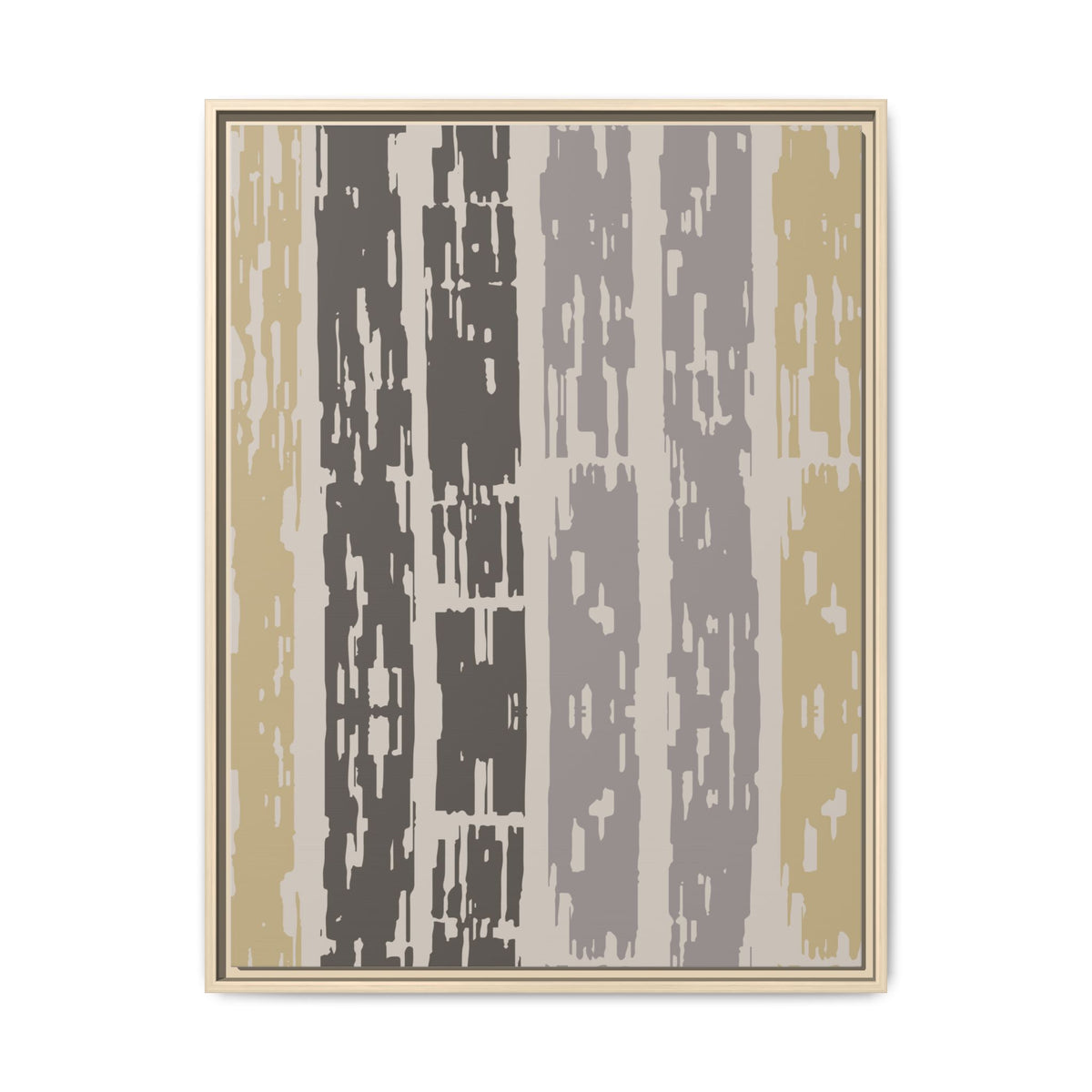 Abstract Striped Framed Canvas Print – Neutral Multi-Color Wall Art