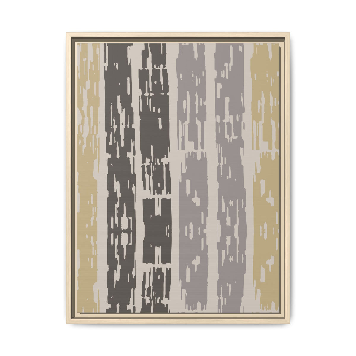 Abstract Striped Framed Canvas Print – Neutral Multi-Color Wall Art