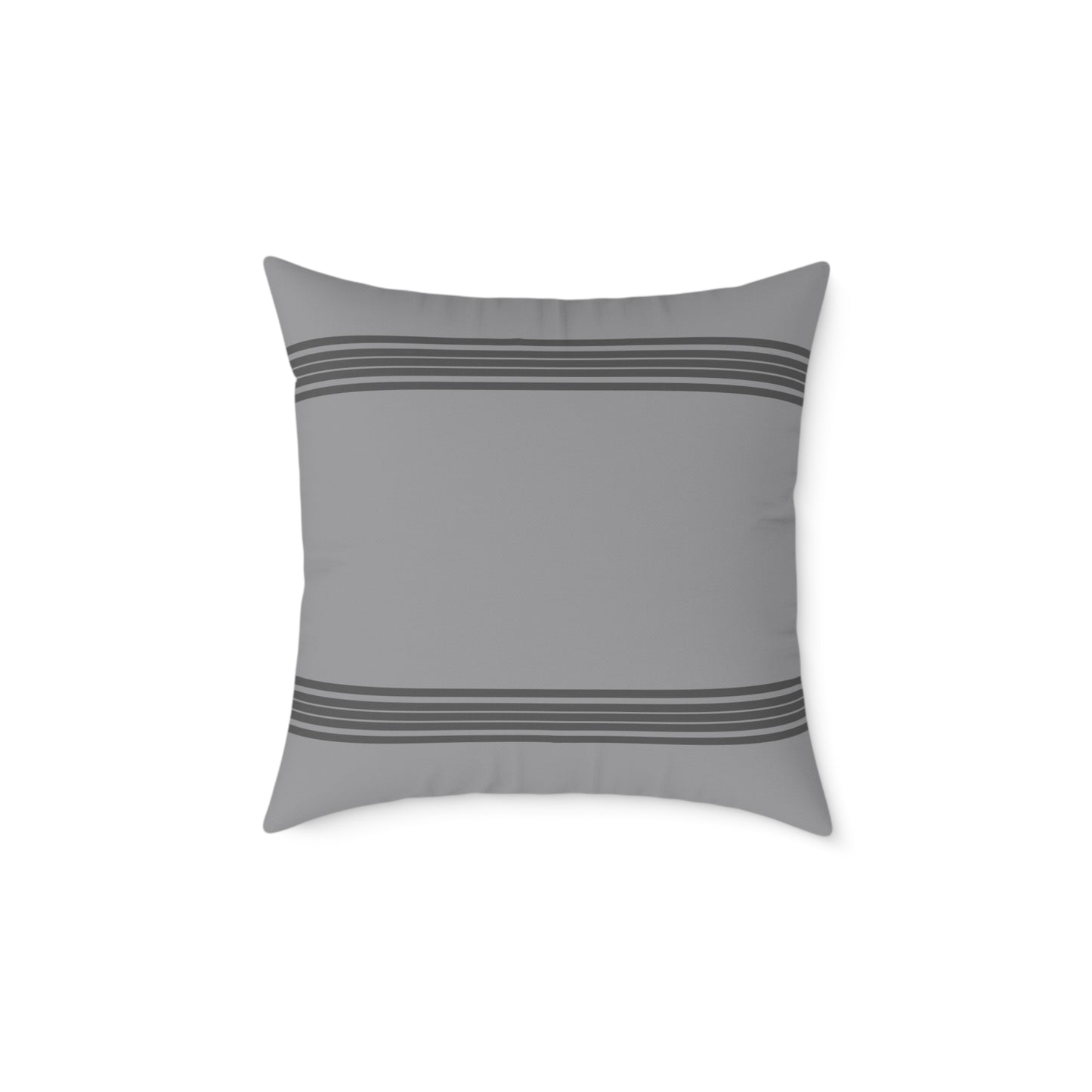 Square Grey Pillow with Stripes