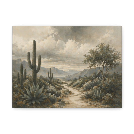Desert Succulents Matte Canvas Print — Sunlit Modern Wall Art (Stretched 1.25")