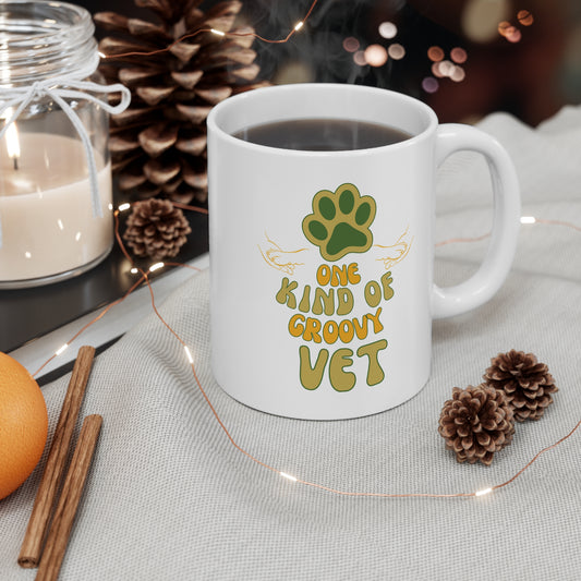 Mug: One Kind of Groovy Vet Paw Graphic