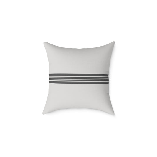 Striped Canvas Pillow — Minimal Grey Farmhouse Throw Pillow