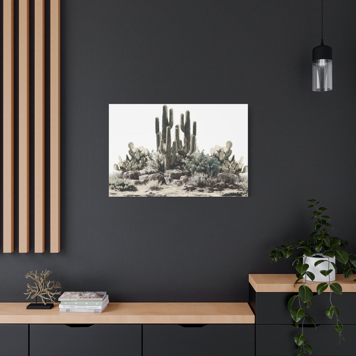 Cactus Rock Garden Matte Canvas Print — Stretched 1.25"