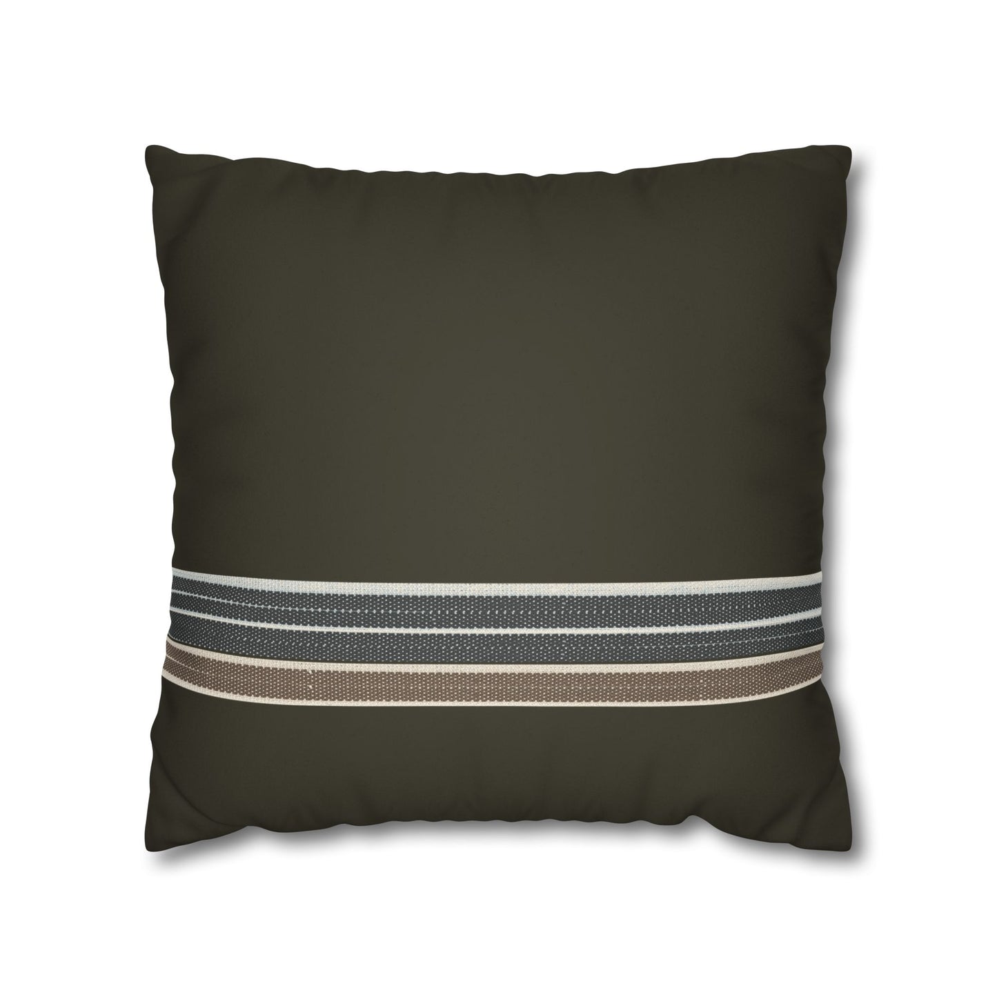 Faux Suede Pillow – Olive Stripe Accent Square Pillowcase