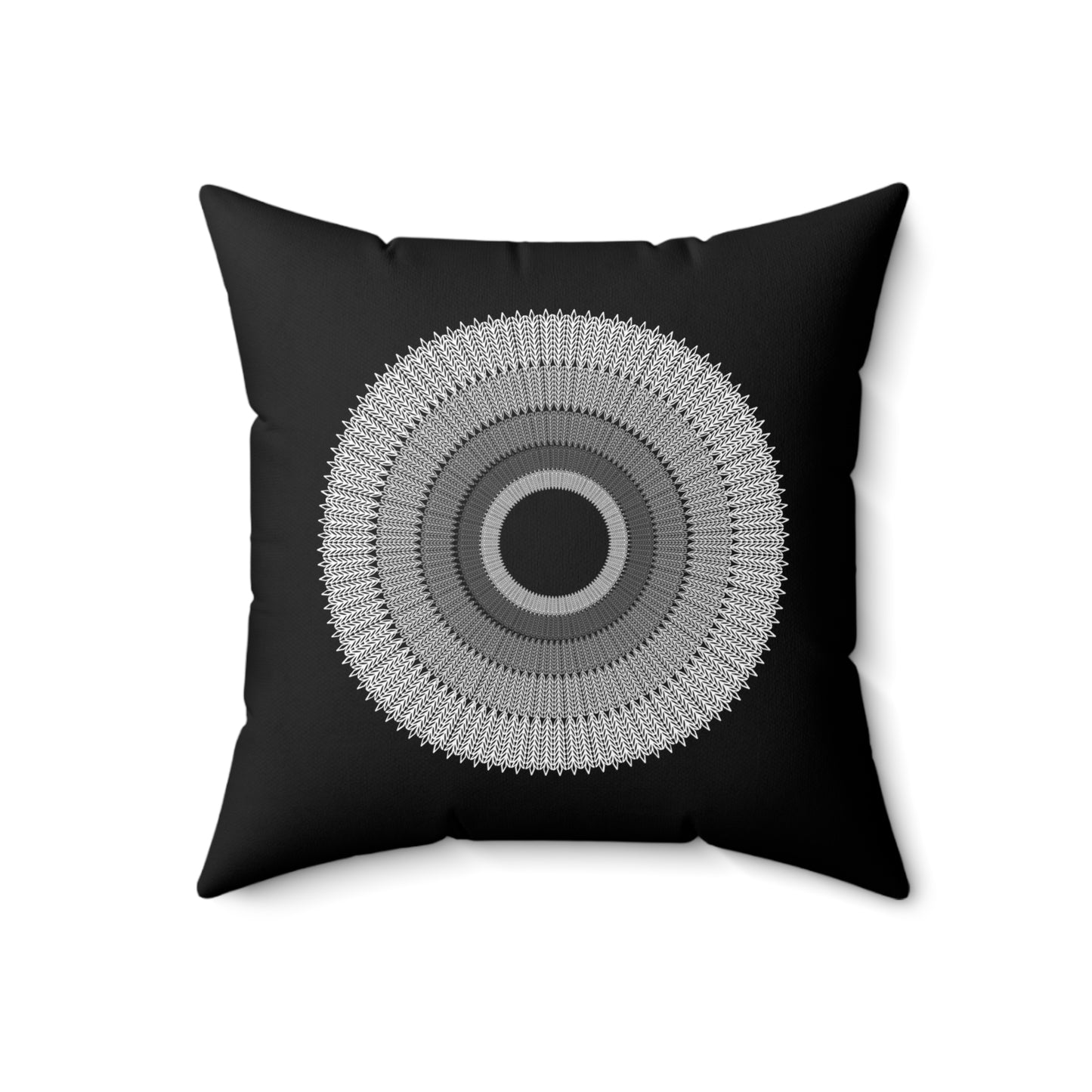 Square Pillow - Black to White Circles Design