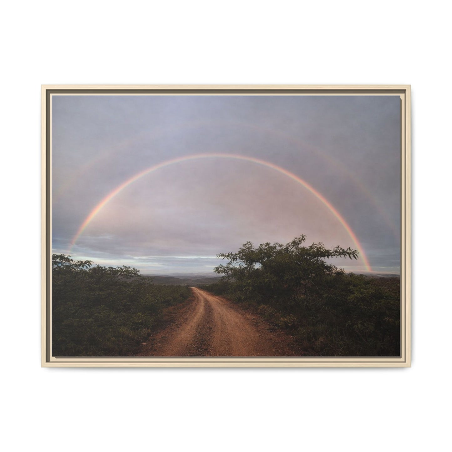 Canvas Wall Art — "Road Beneath the Rainbow" Framed Matte Print