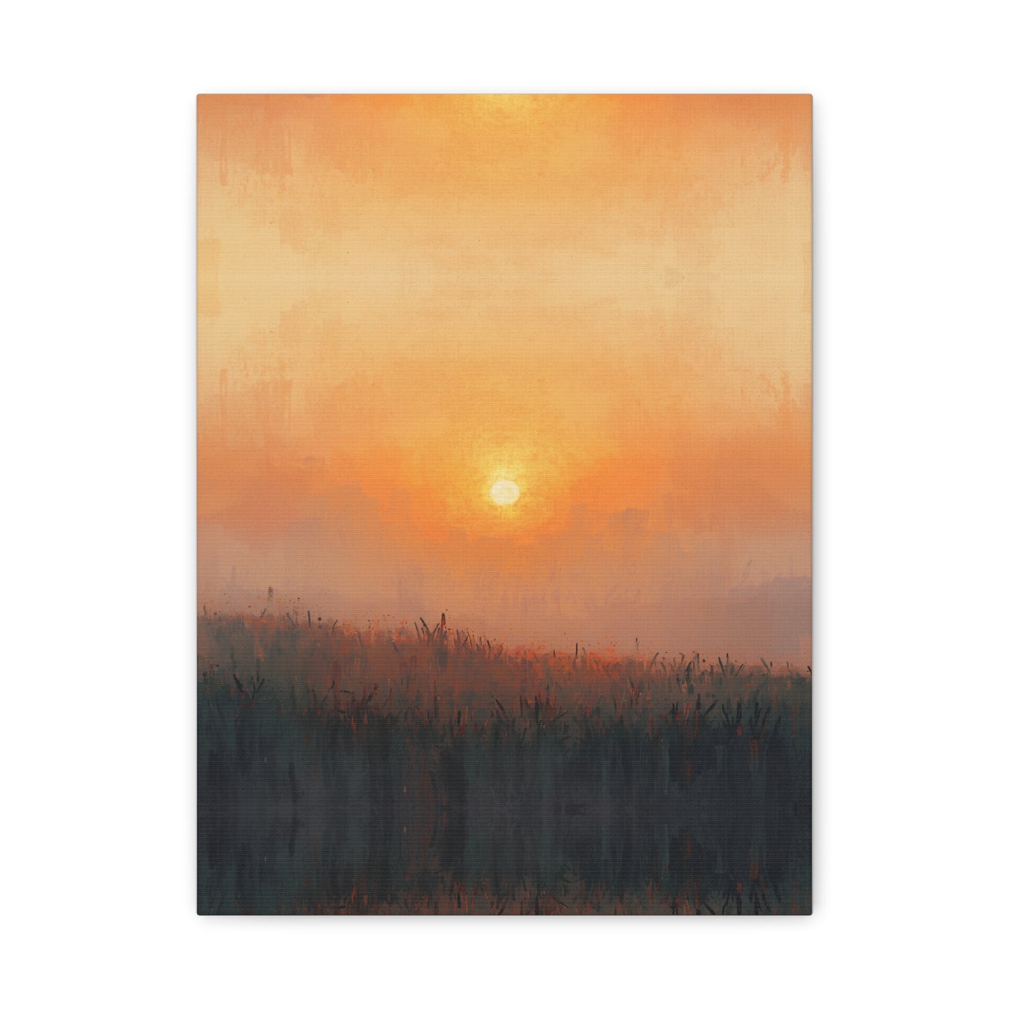 Sunrise Mist Matte Canvas Art — Stretched Landscape Wall Decor