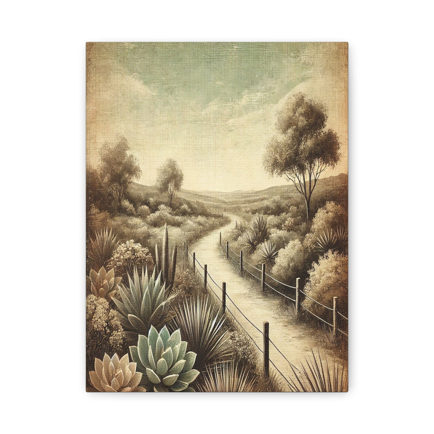 Succulent Garden Walkway Canvas Artwork