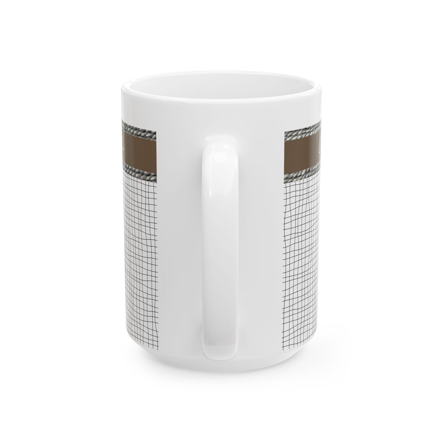 Personalized Ceramic Mug - Elizabeth Grid Design