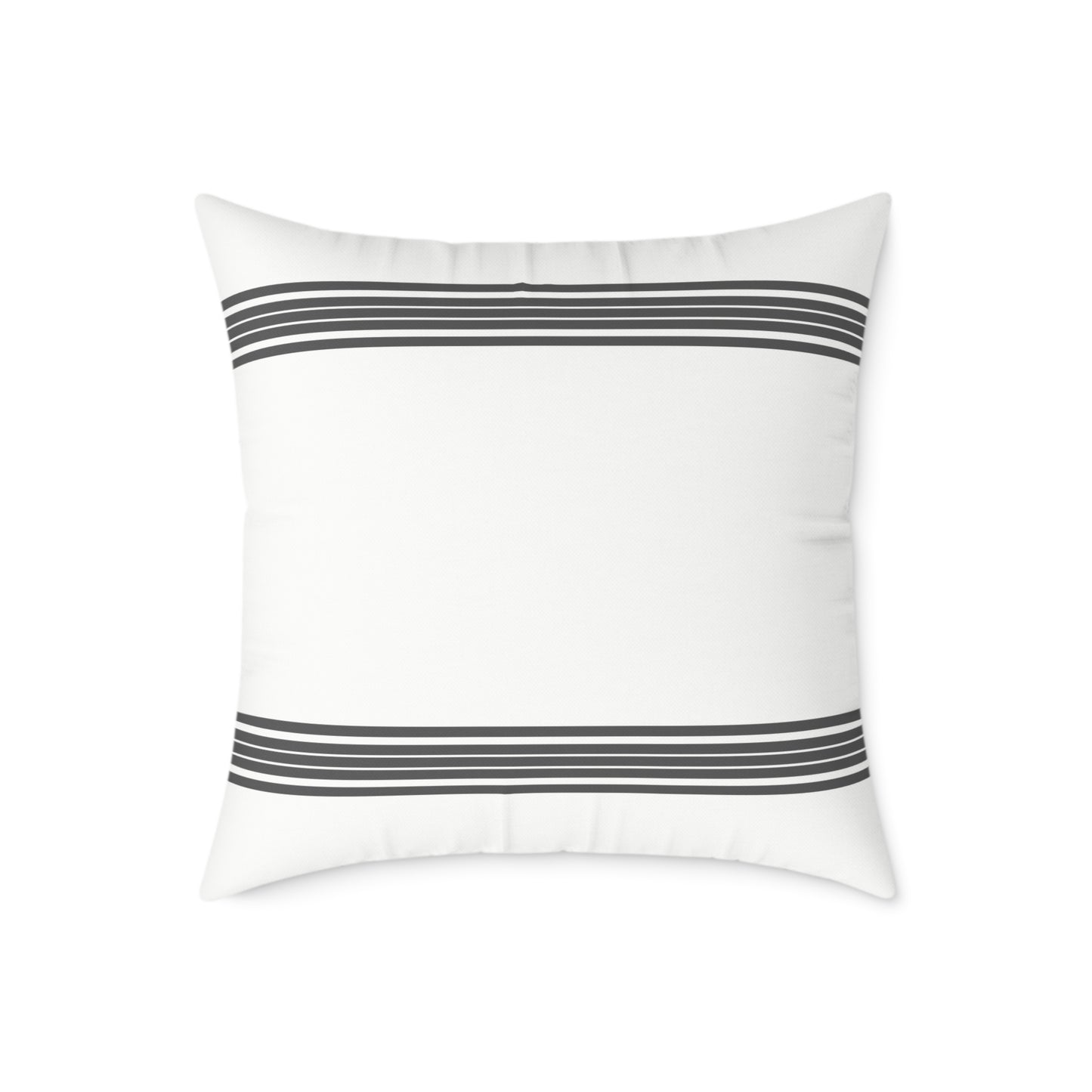 Canvas Pillow - Elegant Neutral White with Striped Design