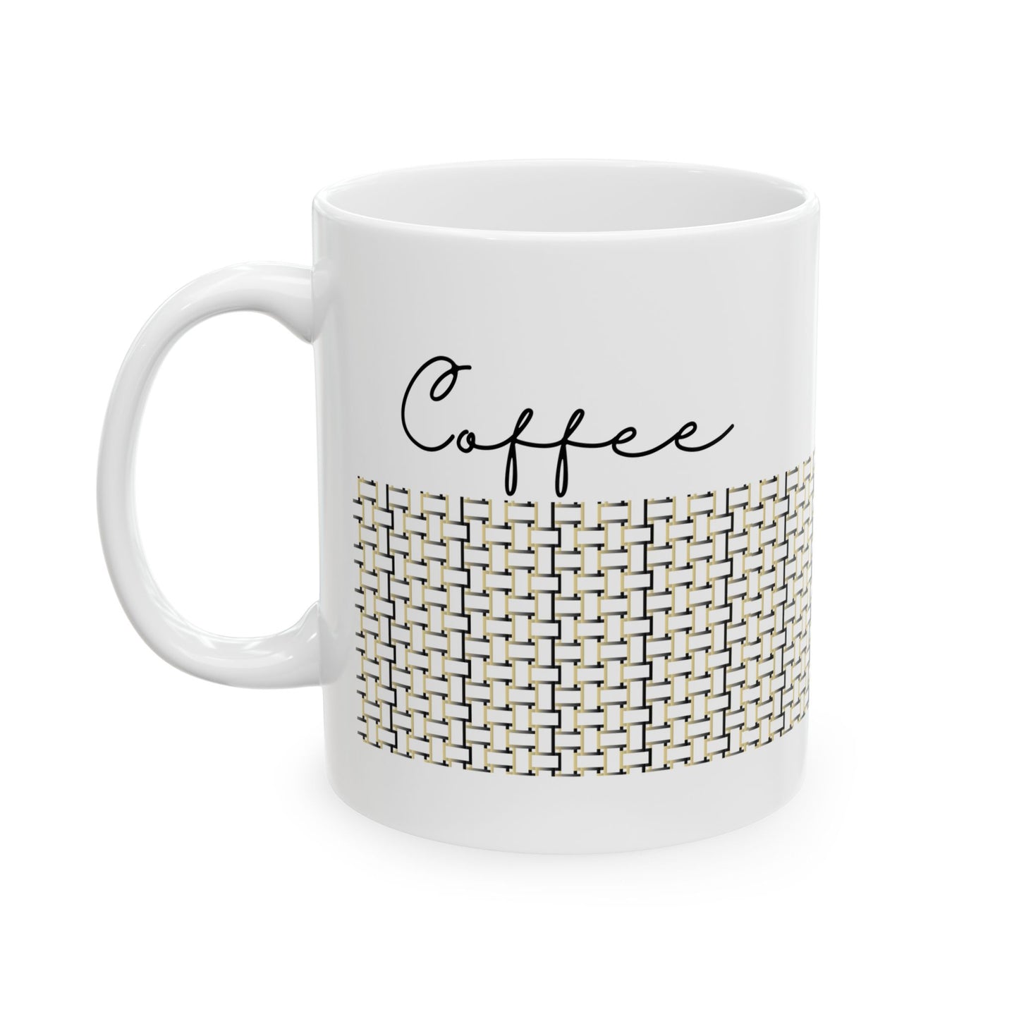 Handwoven Style Ceramic Mug, Cozy Coffee Cup, Home Decor Gift, Modern Kitchen, Tea Mug, Unique Housewarming Present