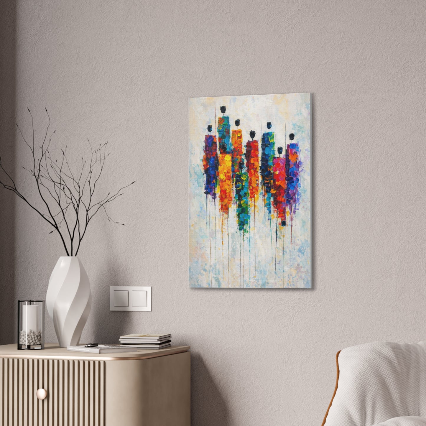 Abstract Colorful Figures Canvas Wall Art - Stretched Gallery Wrap