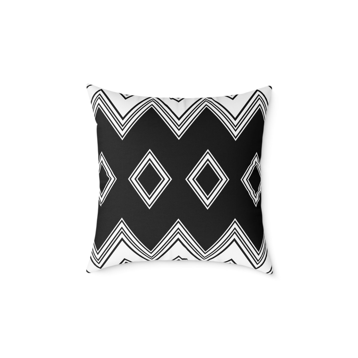 Black & White Tribal Diamond Throw Pillow