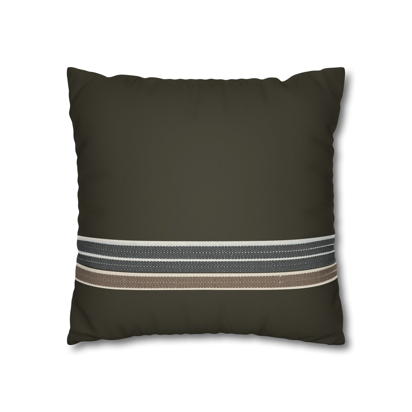 Faux Suede Pillow – Olive Stripe Accent Square Pillowcase