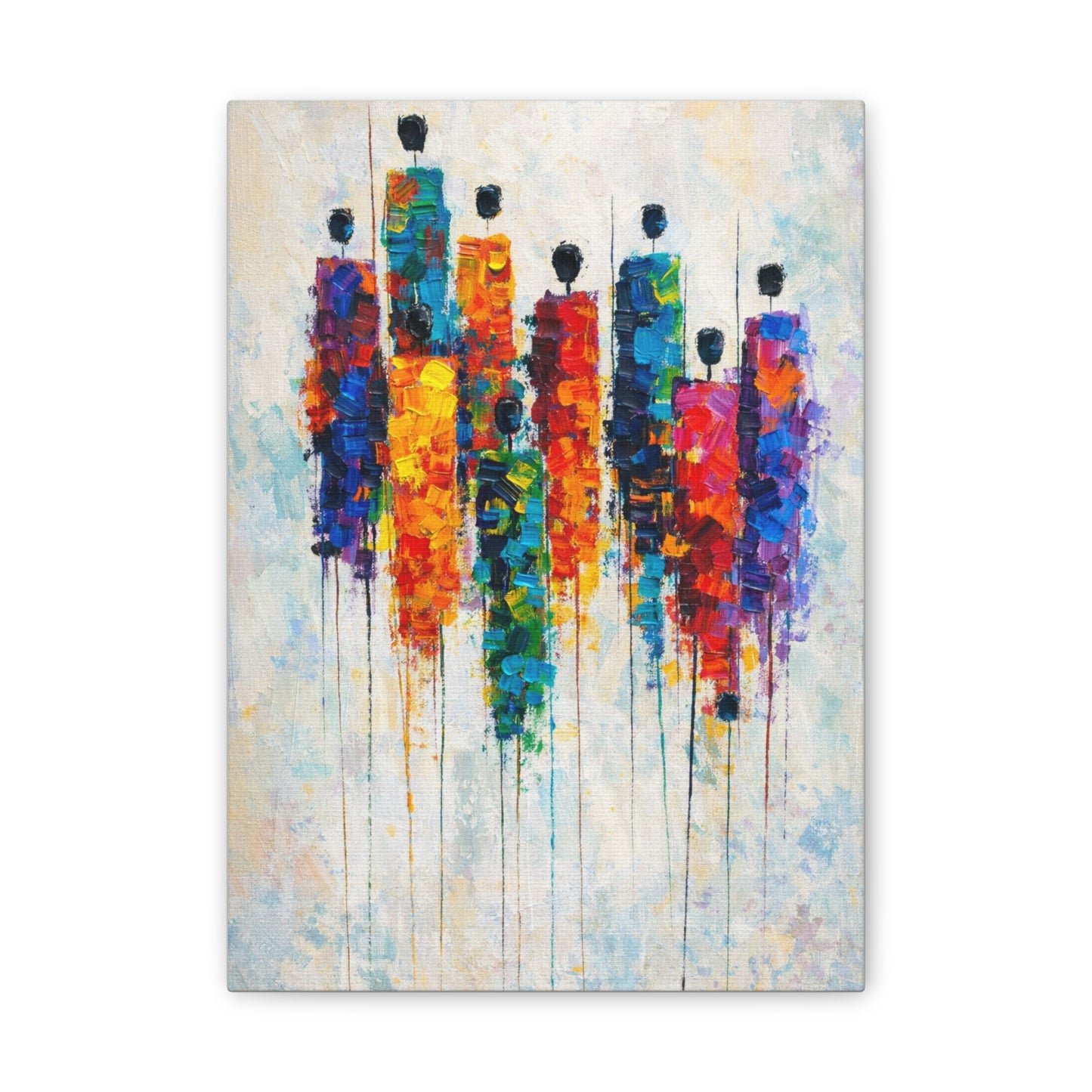 Abstract Colorful Figures Canvas Wall Art - Stretched Gallery Wrap