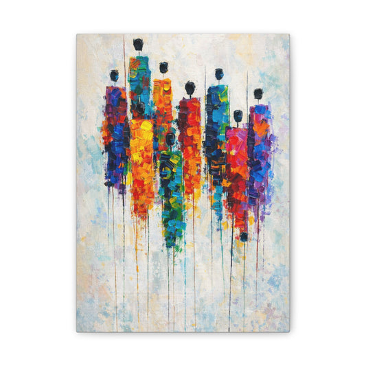 Abstract Colorful Figures Canvas Wall Art - Stretched Gallery Wrap