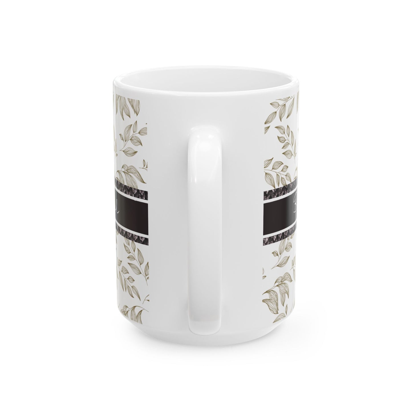 Elegant Leaves Ceramic Mug - Motivational Drinkware