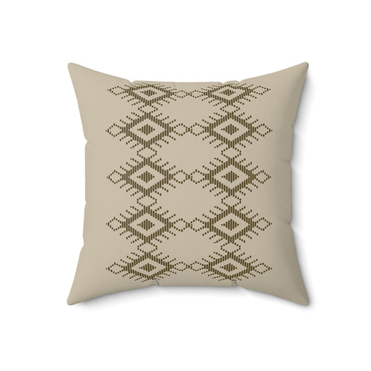 Boho Geometric Print Square Pillow - Cozy Decorative Cushion for Home Decor