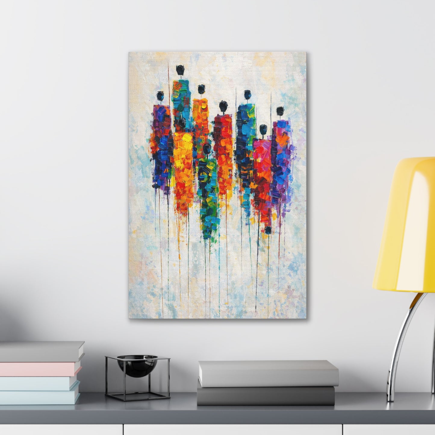 Abstract Colorful Figures Canvas Wall Art - Stretched Gallery Wrap