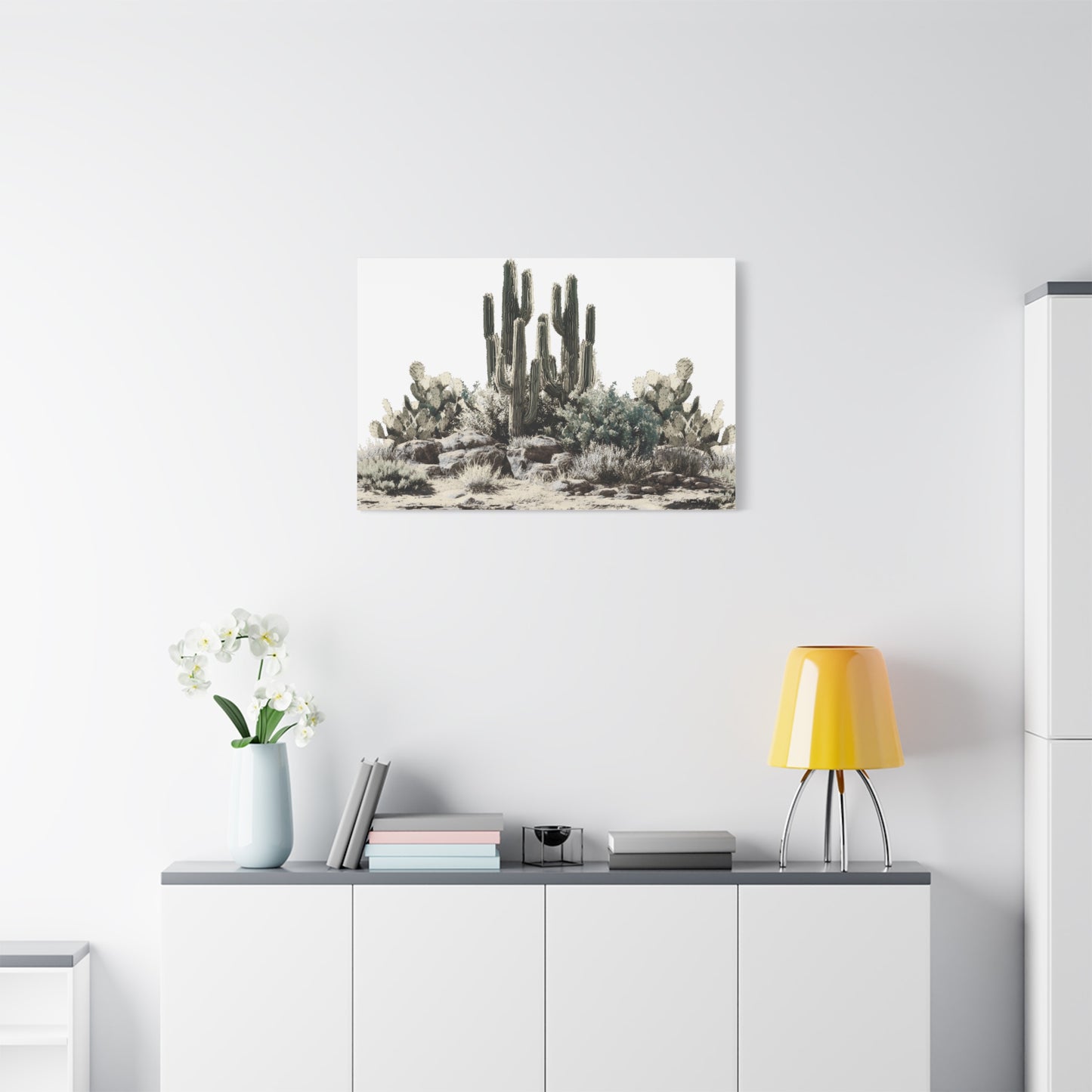 Cactus Rock Garden Matte Canvas Print — Stretched 1.25"