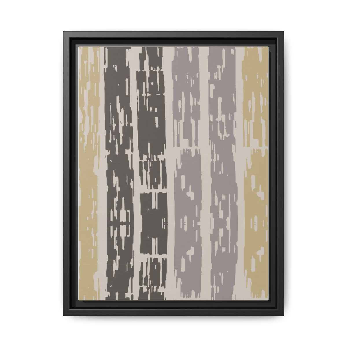 Abstract Striped Framed Canvas Print – Neutral Multi-Color Wall Art