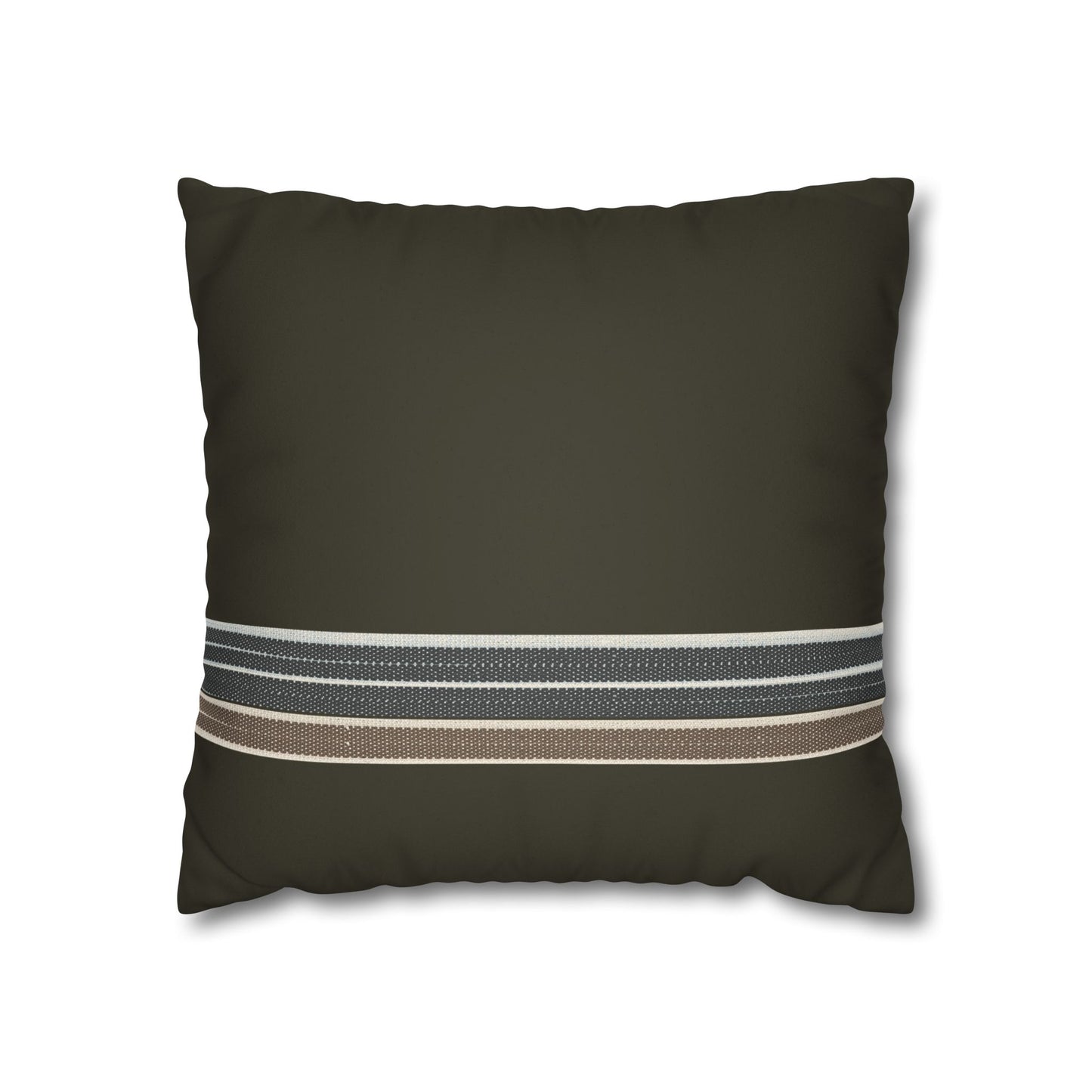 Faux Suede Pillow – Olive Stripe Accent Square Pillowcase