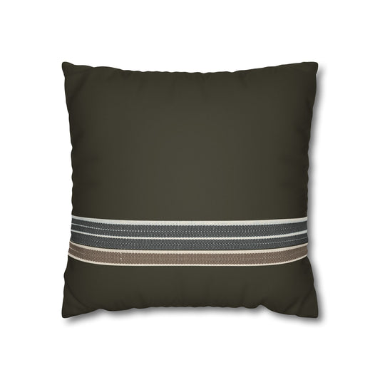 Faux Suede Pillow – Olive Stripe Accent Square Pillowcase