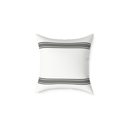 Canvas Pillow - Elegant Neutral White with Striped Design