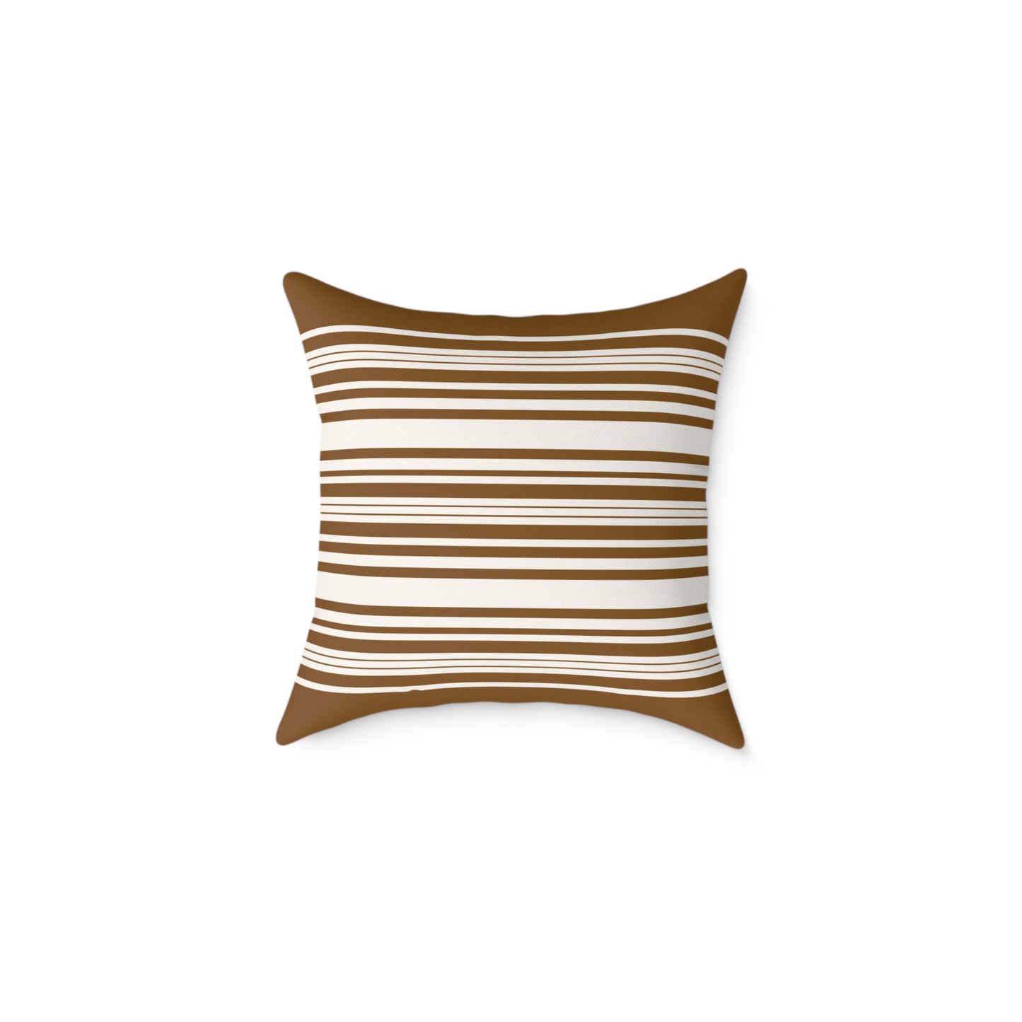Brown Striped Canvas Pillow — Cozy Farmhouse Decorative Throw Pillow