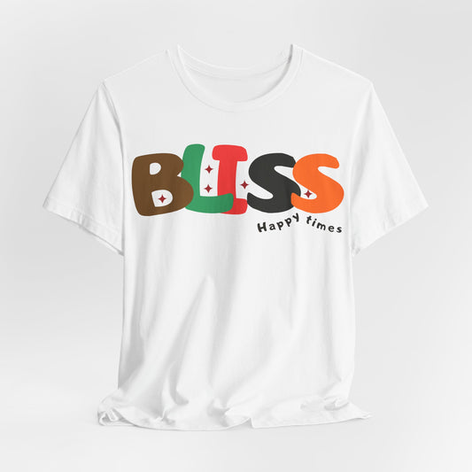 Bliss Happy Times Tee — Colorful Retro Graphic T-Shirt