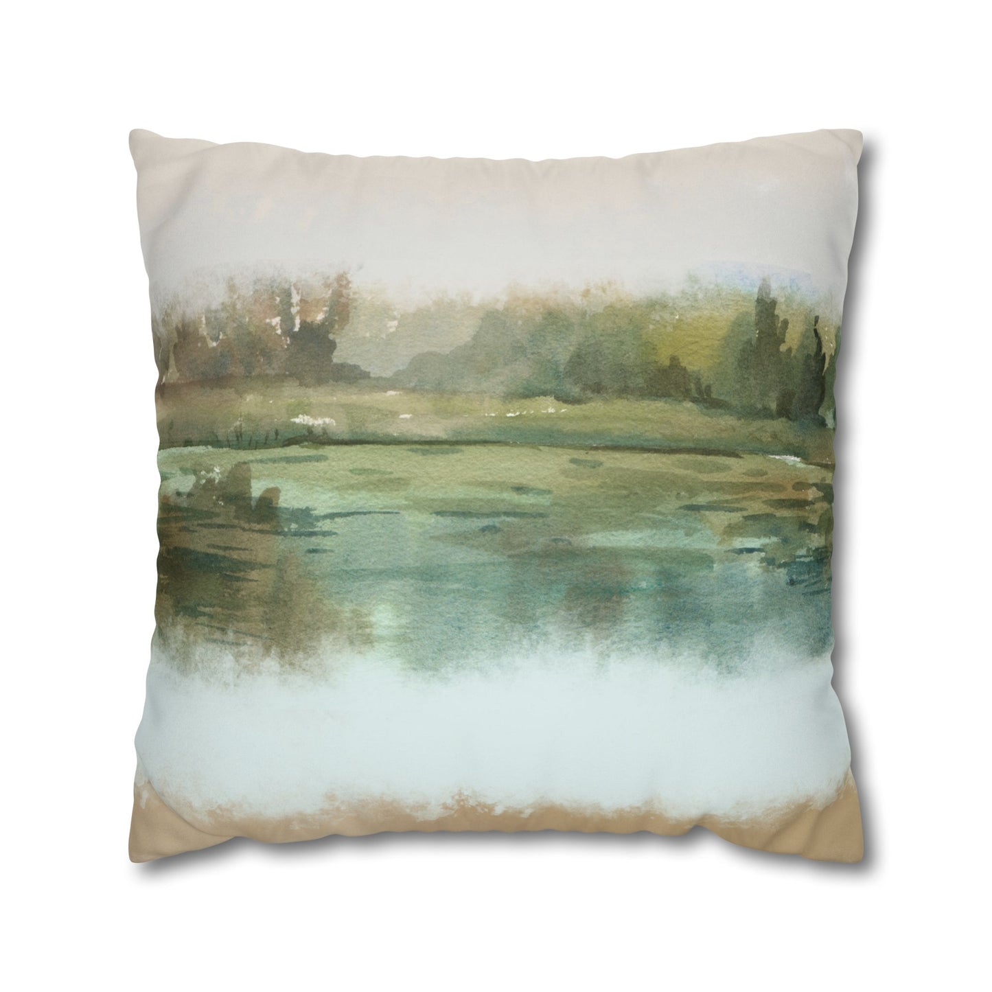 Misty Wetland at Dawn Pillowcase