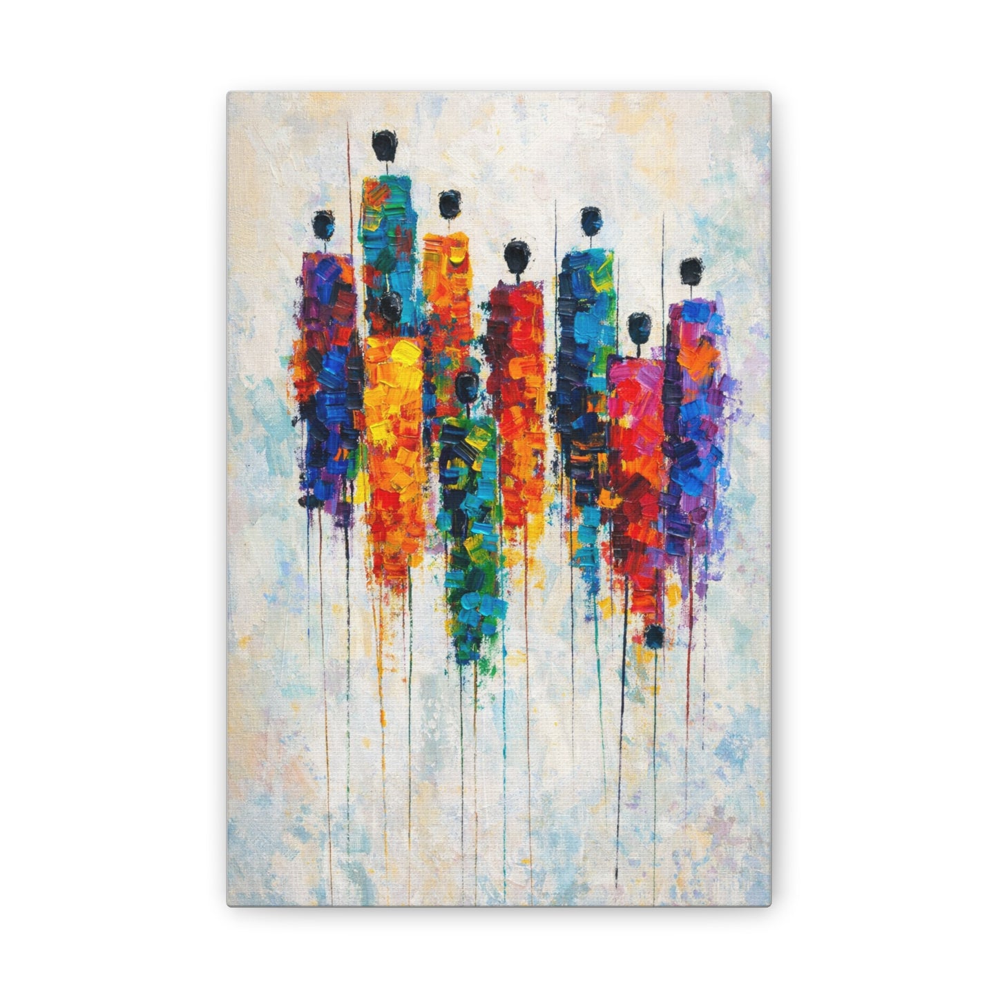 Abstract Colorful Figures Canvas Wall Art - Stretched Gallery Wrap