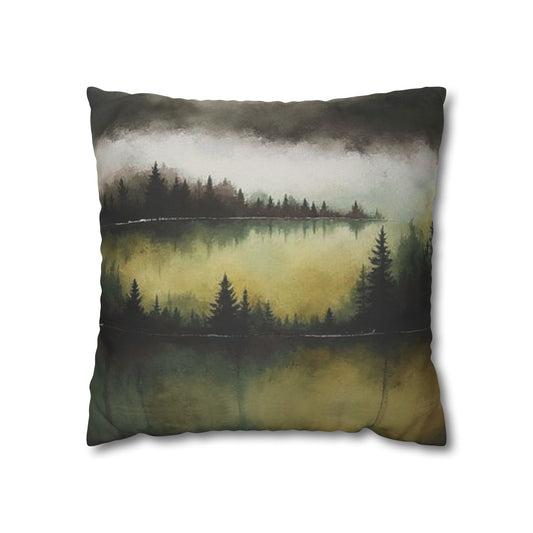 Misty Forest Decorative Pillowcase