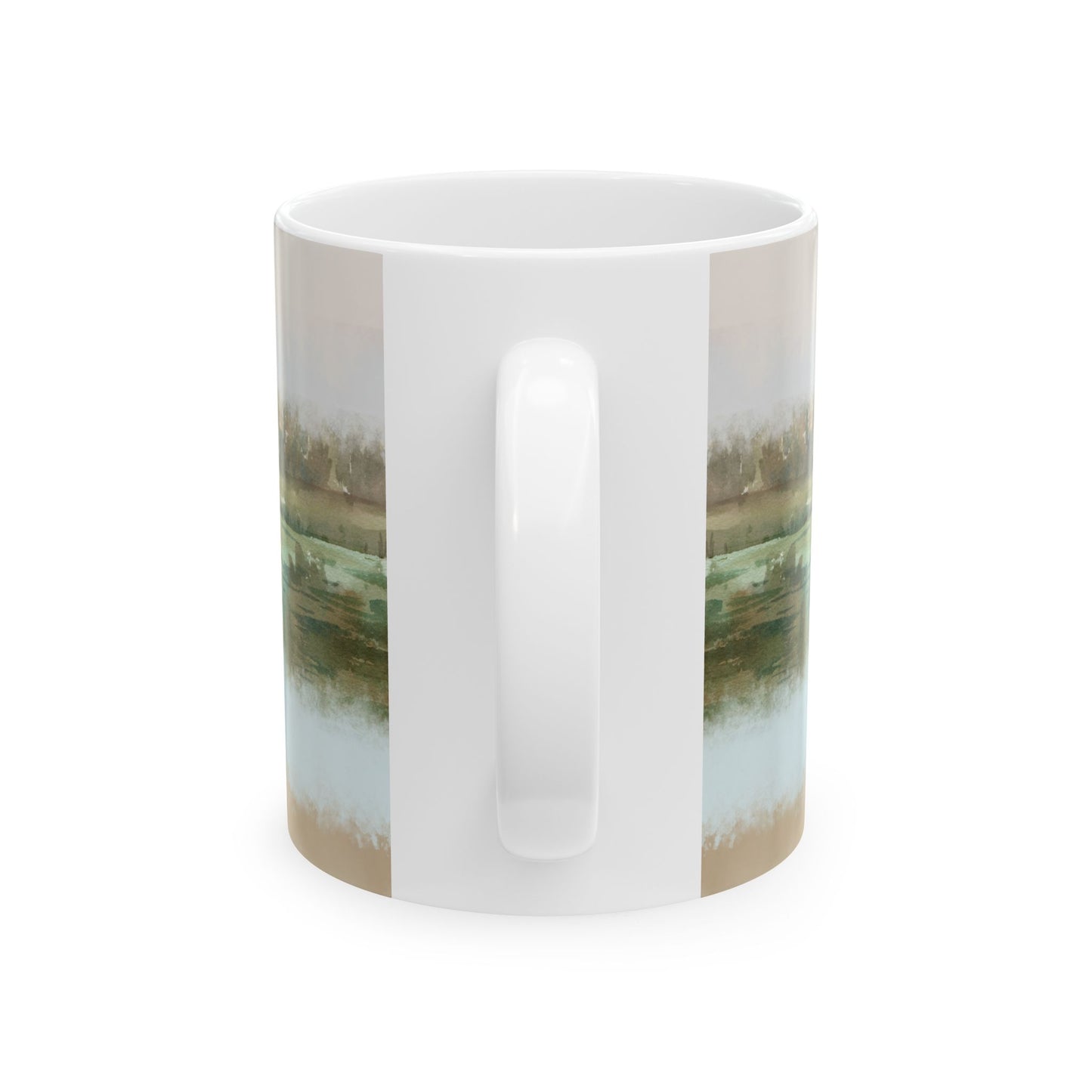 Misty Wetland at Dawn Ceramic Mug