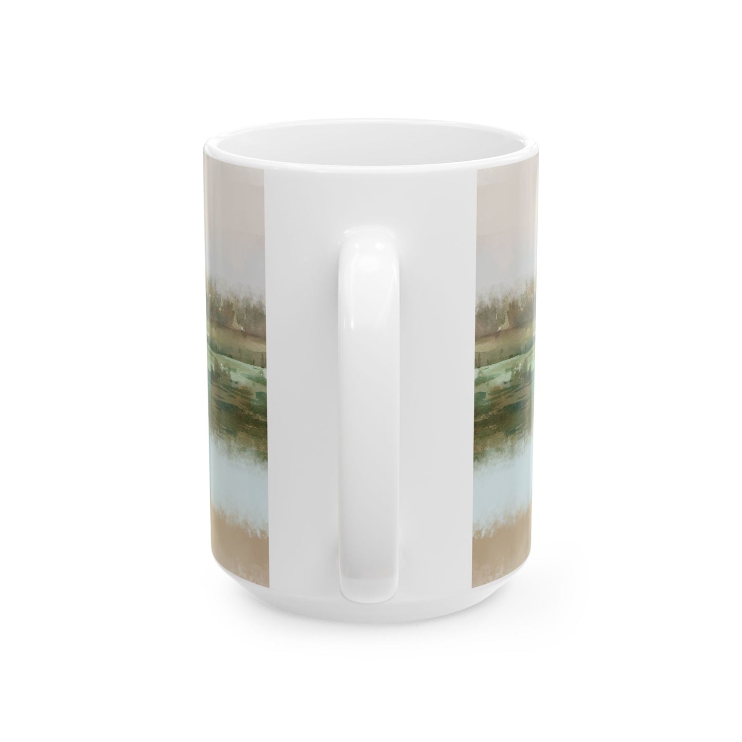 Misty Wetland at Dawn Ceramic Mug