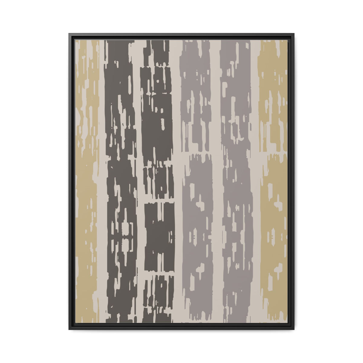 Abstract Striped Framed Canvas Print – Neutral Multi-Color Wall Art