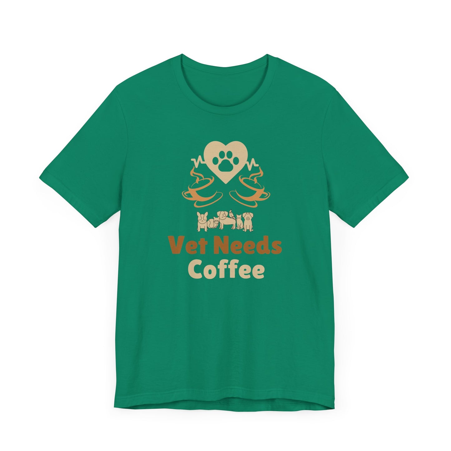 Coffee Lover Unisex Tee - Vet Needs Coffee Graphic