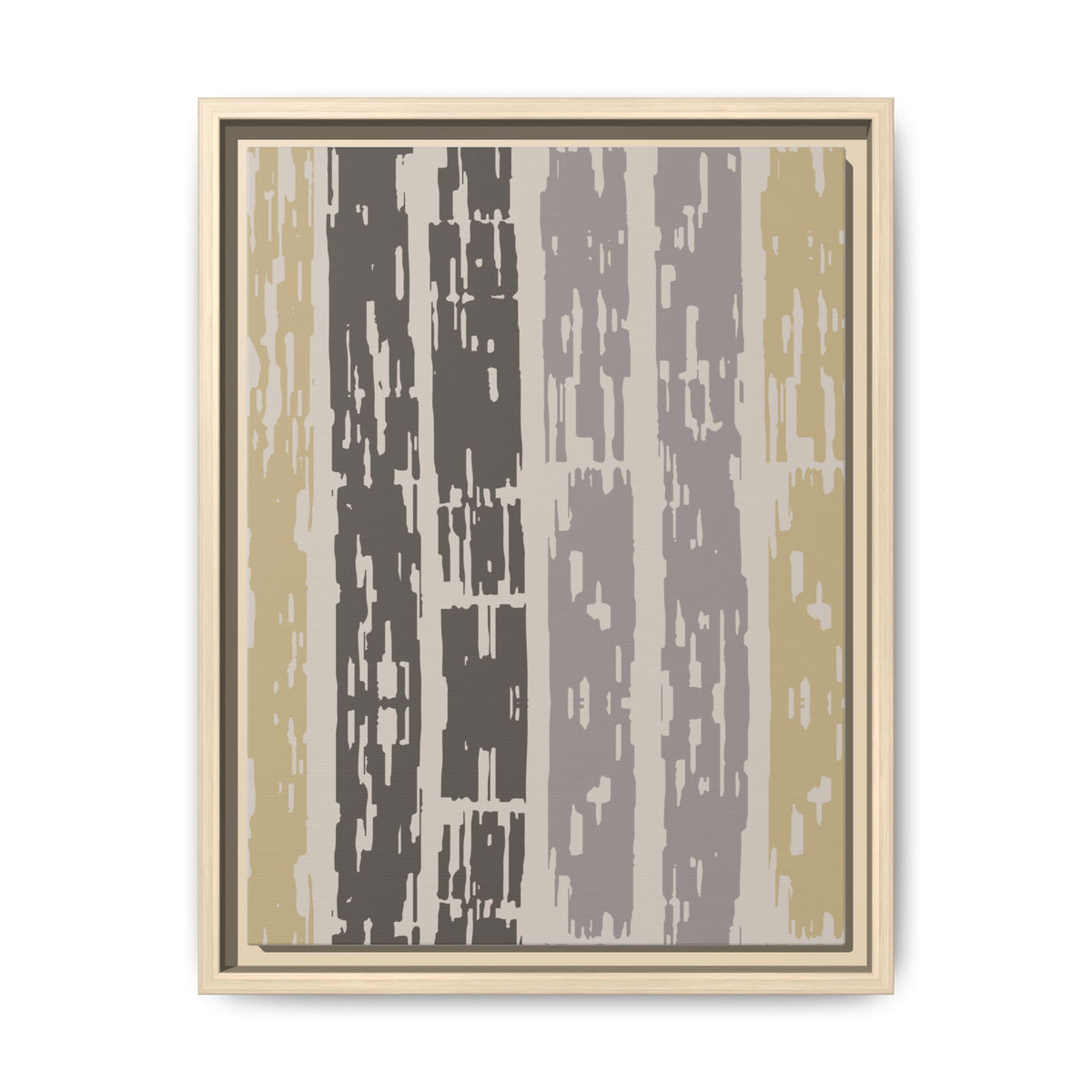 Abstract Striped Framed Canvas Print – Neutral Multi-Color Wall Art